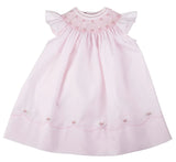 Feltman Brothers Pink Hand Smocked Baby Girls Infant Bishop Dress 12 18 24 Months