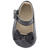 Baby Deer Black Patent Bow Mary Jane Crib Shoes Girls Newborn Size 0