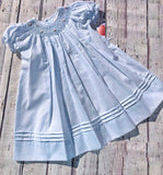 Petit Ami Girls Blue Bishop with Pearls Smocked Dress 3 6 9 12 18 24 Months 2T