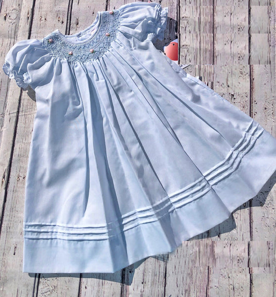 Petit Ami Girls Blue Bishop with Pintucks Smocked Dress 3 6 9 12 18 24 Months 2T 3M Petit Ami Girls Blue Bishop with Pintucks Smocked Dress 3 6 9 12 18 24 Months 2T 3M