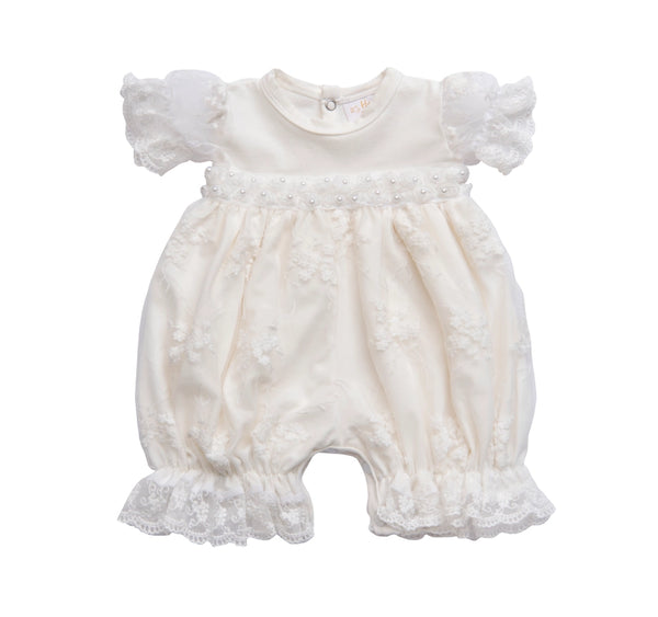 White fashion lace newborn romper