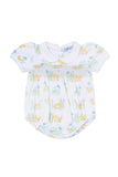 Nellapima Luxurious Baby Girls Chick Print Pima Cotton Smocked Bubble Romper Newborn 0 3 Months