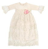 Haute Baby Girls Precious Blush Peach Lace Layette Daygown Dress Newborn
