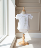 Will'beth Baby Girls Side Button Lace & Embroidery Diaper Set Preemie Newborn
