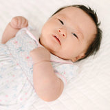 Magnolia Baby Girls Evelyn's Classics Smocked Blue Bow Coquette Bubble Pima Cotton Romper Newborn 3 6 9 12 18 24 Months