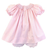 Petit Ami Girls Pink Gingham Smocked Bishop Dress with bloomers 3 6 9 Months