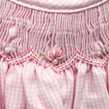 Petit Ami Girls Pink Gingham Smocked Bishop Dress with bloomers 3 6 9 Months
