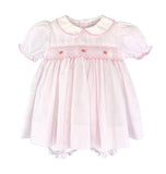 Petit Ami Girls Pink Polka Dot Smocked Dress & Bloomers Newborn 3 6 9 Months