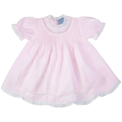 Feltman Brothers Freidknit Baby Girls Pink Lace Vintage Dress 3 6 9 Months