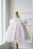 Will'beth Girls White Vintage Smocked Rose Lace Bishop Dress Preemie Newborn 3 6 9 12 18 24 Months