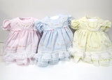 Will'beth Girls Yellow Ruffle Heirloom Lace 2pc Frilly Dress Preemie Newborn