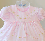 Will'beth Girls Pink Heirloom Lace 2pc Dress Bloomers Preemie Newborn 3 6 9 12 18 Months