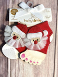 Baby Deer Red Christmas Santa Newborn Girls Peep Toe Socks