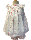 Will'beth Ivory Floral Lace Bishop Girls Dress with Bloomers Newborn 3 6 9 12 18 24 Months