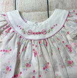 Will'beth Ivory Floral Lace Bishop Girls Dress with Bloomers Newborn 3 6 9 12 18 24 Months