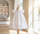 Feltman Brothers White Pink Hand Smocked Baby Girls Infant Bishop Dress 3 6 9 12 18 24 Months