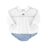 Petit Ami Baby Boys Classic Blue Gingham Car Layette Diaper Set Newborn 3 6 9 Months