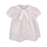 Petit Ami Pink Girls Sailor Nautical Classic Batiste Dress & Bloomers  3 6 9 Months
