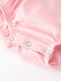Fall Pink Smocked Baby Girls Bubble Romper Peter Pan Collar Floral Detail 3 6 9 12 18 24 Months