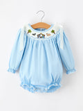 Christmas Nativity Smocked Baby Girls Bubble Romper 3 6 9 12 18 24 Months