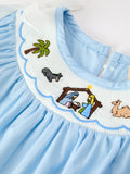 Christmas Nativity Smocked Baby Girls Bubble Romper 3 6 9 12 18 24 Months