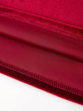 Christmas Burgundy Velvet Girls Smocked Pearl Lace Collar Dress