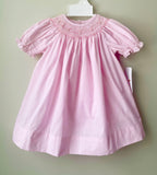 Petit Ami Girls Pink Gingham Smocked Bishop Dress with bloomers 3 6 9 12 18 24 Months