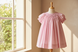 Petit Ami Girls Pink Gingham Smocked Bishop Dress with bloomers 3 6 9 12 18 24 Months