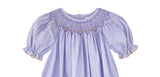 Petit Ami Baby Girls Purple & Orange Gingham Bishop Smocked 2 piece Dress 3 6 9 12 18 24 Months 2T 3T 4T
