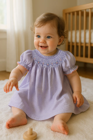Petit Ami Baby Girls Purple & Orange Gingham Bishop Smocked 2 piece Dr Classic Baby Boutique Petit Ami Baby Girls Purple & Orange Gingham Bishop Smocked 2 piece Dr Classic Baby Boutique