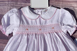 Petit Ami Girls Pink Polka Dot Smocked Dress & Bloomers Newborn 3 6 9 Months