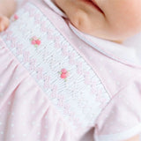 Magnolia Baby Girls Mia's Classic Smocked Bubble Pima Cotton Romper Newborn 3 6 9 Months