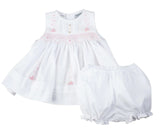 Feltman Brothers Freidknit Baby Girls White Smocked Sleeveless Dress Newborn, 3 6 9 Months