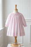 Petit Ami Girls Pink Heart Long Sleeve Smocked Bishop Dress 3 6 9 12 18 24 Months 2T 3T 4T