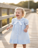 Petit Ami Blue Girls Sailor Nautical Classic Batiste Dress & Bloomers  12 18 24 Months