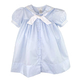 Petit Ami Blue Girls Sailor Nautical Classic Batiste Dress & Bloomers  12 18 24 Months