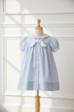Petit Ami Blue Girls Sailor Nautical Classic Batiste Dress & Bloomers  12 18 24 Months
