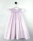 Petit Ami Pink & Lavender Swiss Dot Smocked Bishop 2pc Dress 12 18 24 Months Baby Girls