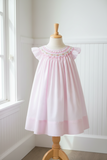 Petit Ami Baby Girls Pink Dot Angel Wing  Bishop Smocked 2 piece Dress 12 18 24 Months 2T 3T 4T