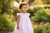 Petit Ami Baby Girls Pink Dot Angel Wing  Bishop Smocked 2 piece Dress 12 18 24 Months 2T 3T 4T