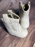 Baby Deer White Western Cowboy Boots Crib Shoes Girls Boys Unisex Newborn Size 0