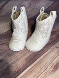 Baby Deer White Western Cowboy Boots Crib Shoes Girls Boys Unisex Newborn Size 0
