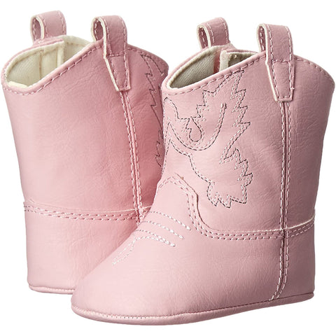 Baby Deer Pink Western Cowboy Boots Crib Shoes Girls 0-3 Months