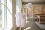 Petit Ami Pink Smocked Baby Girls 2pc Bubble Romper Preemie Newborn