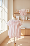 Petit Ami Pink Smocked Baby Girls 2pc Bubble Romper Preemie Newborn