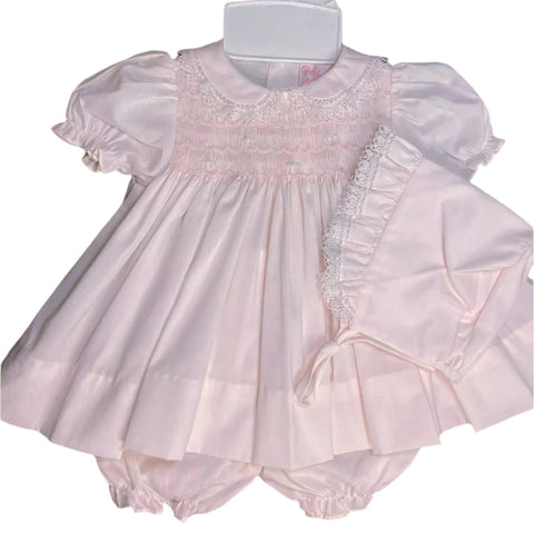 Petit Ami Girls Pink Lace Smocked 3 piece Dress Preemie Newborn 3 6 9 Classic Baby Boutique Petit Ami Girls Pink Lace Smocked 3 piece Dress Preemie Newborn 3 6 9 Classic Baby Boutique