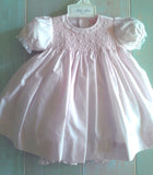 Petit Ami Pink Smocked Bodice with Lace Dress 3 6 9 Months Baby Girls