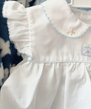 Petit Ami Baby Girls Ruffle Light Blue Whale 3pc Layette Diaper Set Newborn 3 6 9 Months