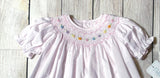 Petit Ami Girls Pink Multi Smocked Bishop Dress with bloomers 3 6 9 12 18 24 Months