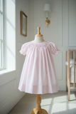 Petit Ami Girls Pink Multi Smocked Bishop Dress with bloomers 3 6 9 12 18 24 Months